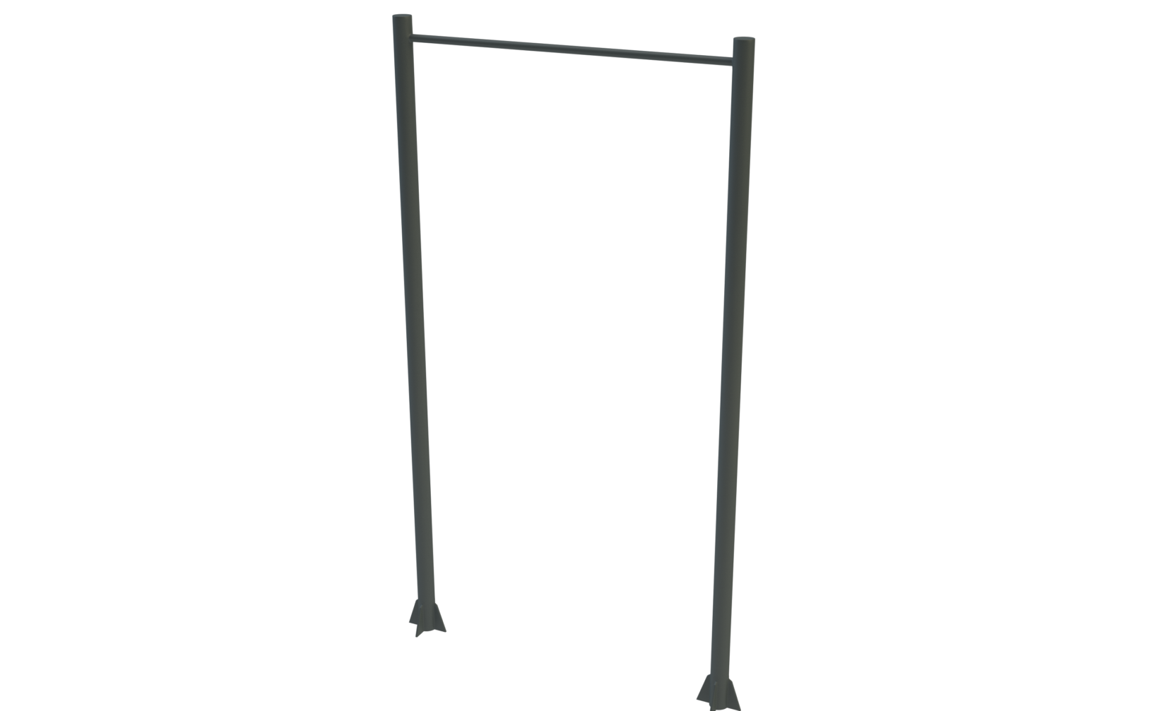 en 3d-modell av en bar med to ben på en svart bakgrunn.