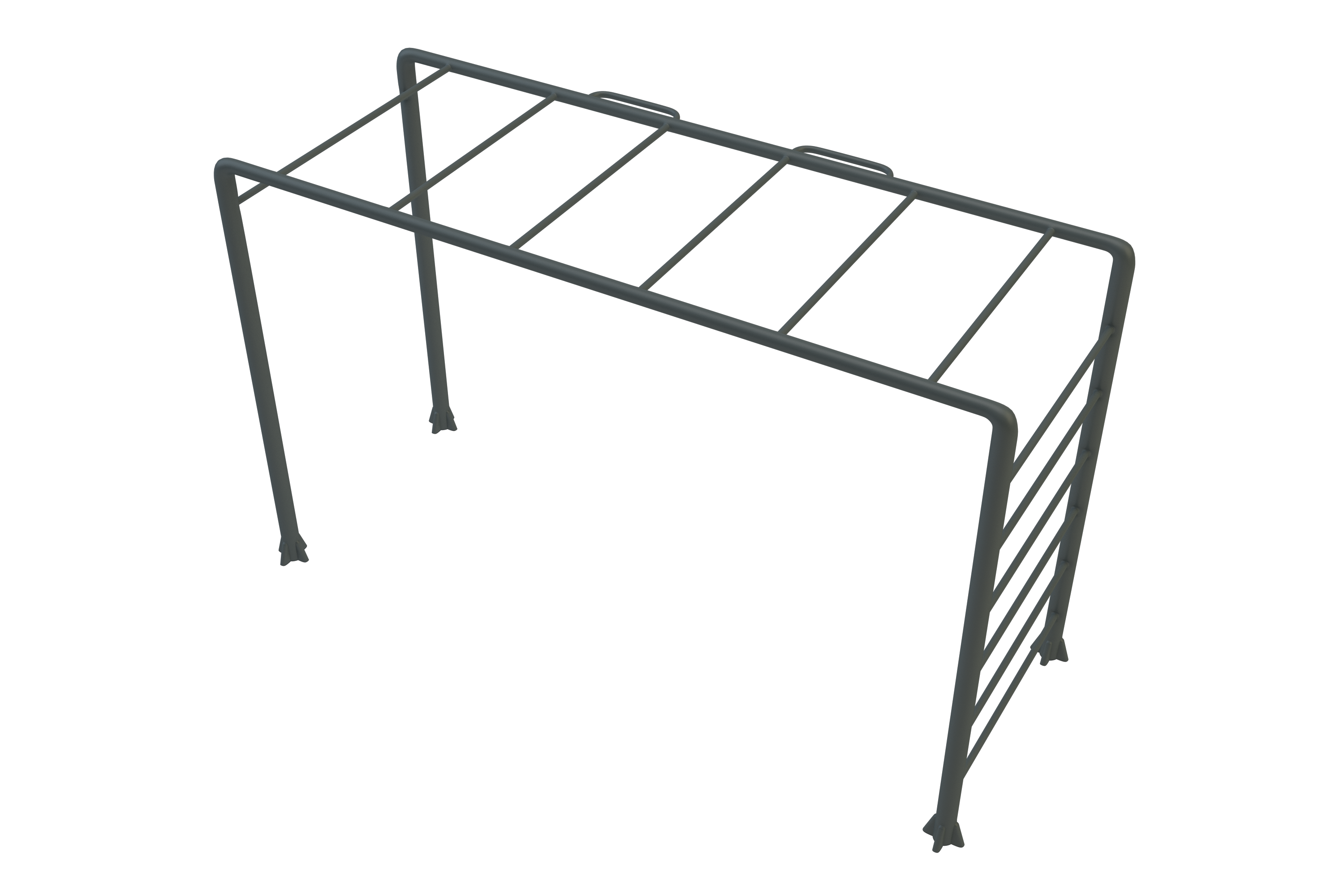 et bilde av et metallstativ på svart bakgrunn.