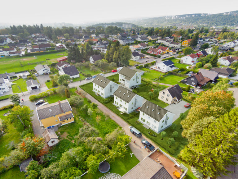 et luftfoto av et boligområde.