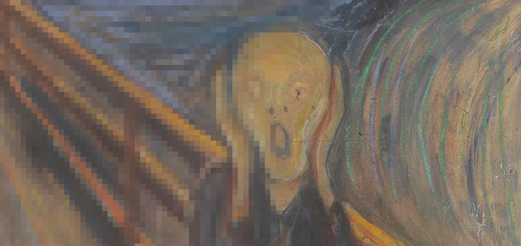 Visualisering av "Skriket" av Edvard Munch.