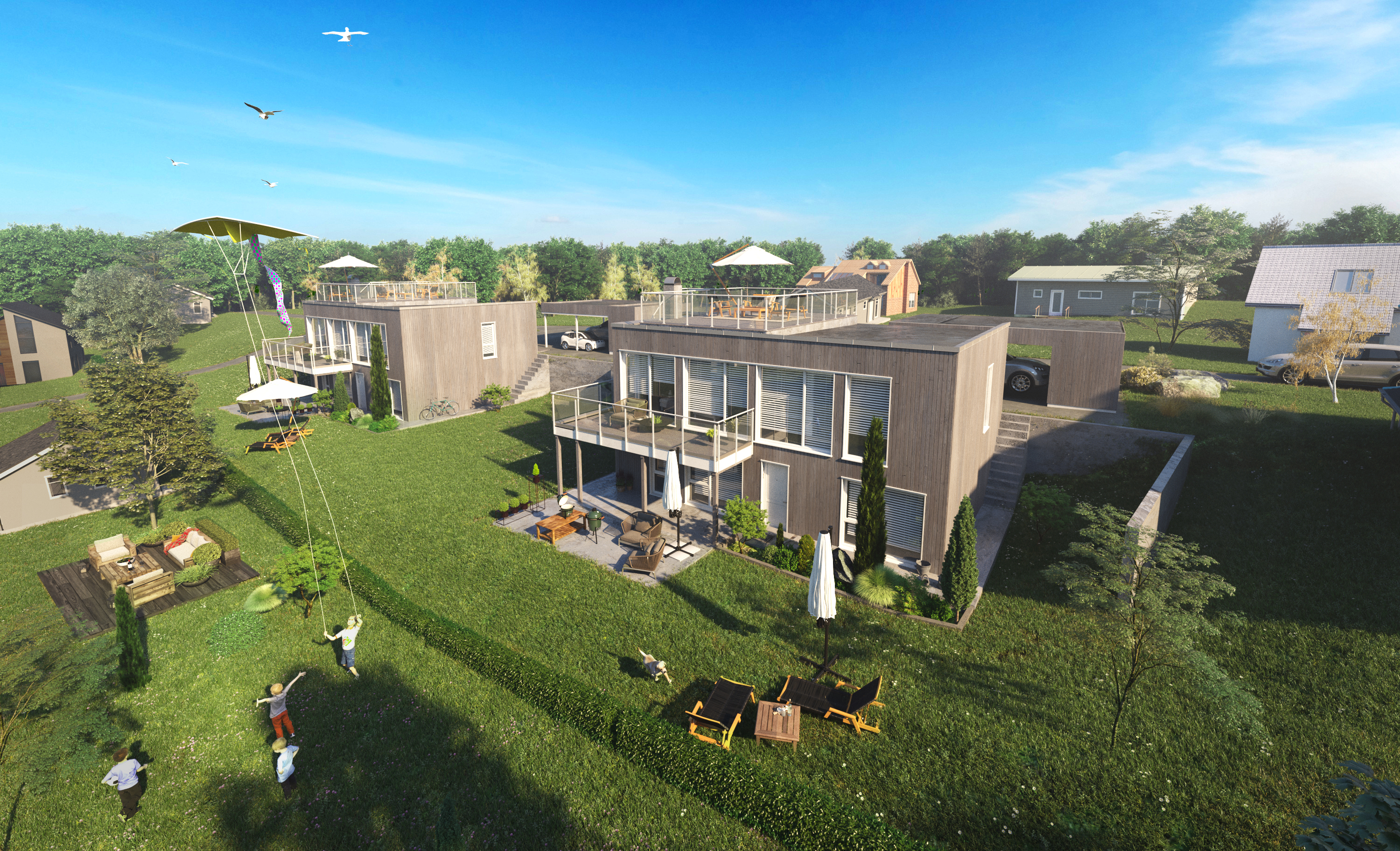 Klient: InnoHus. Formål: Visualisering for salg av et hus i 3D.