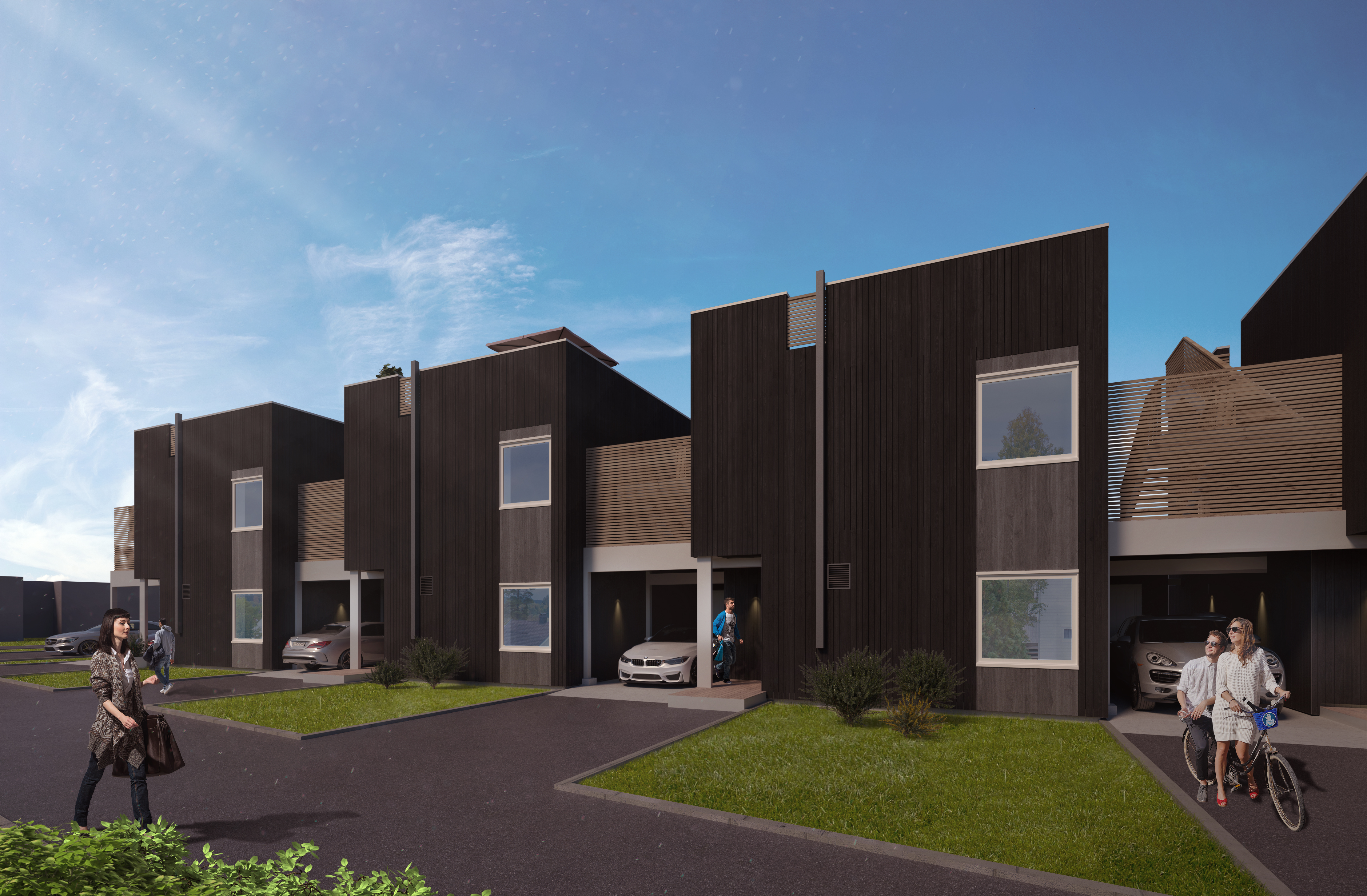 Visualisering for salg av moderne leilighetskompleks i 2017 for BoligPartner.