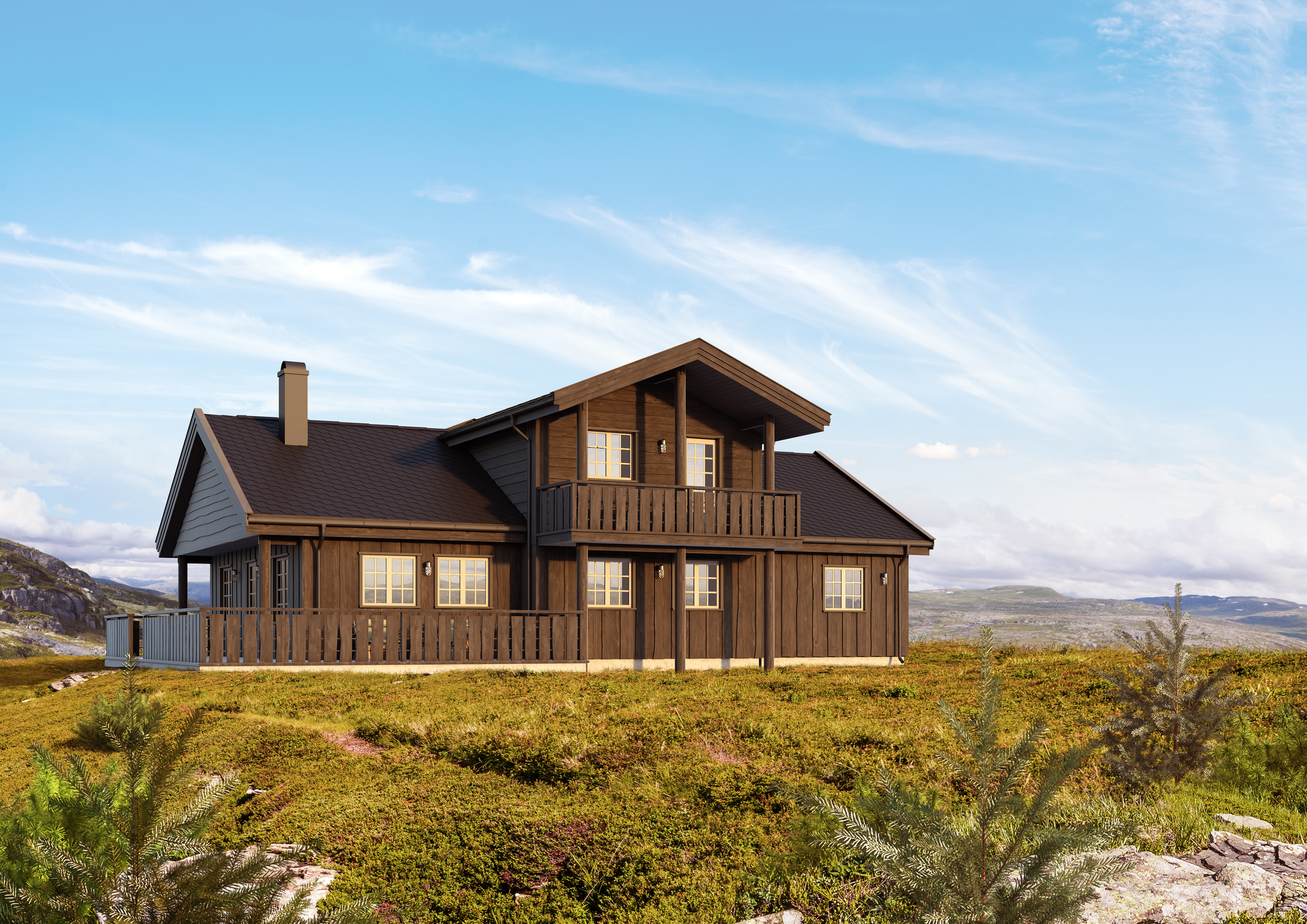 et hus på en høyde.