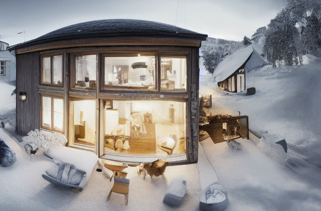 Et hus som kan visualiseres med 360-graders visning